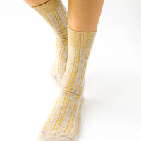 Chaussettes torsadées - Gris doré