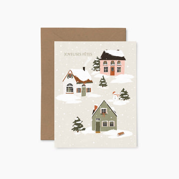 Carte de Noël - Maisons festives