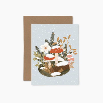Carte de Noël - Forêt enneigée