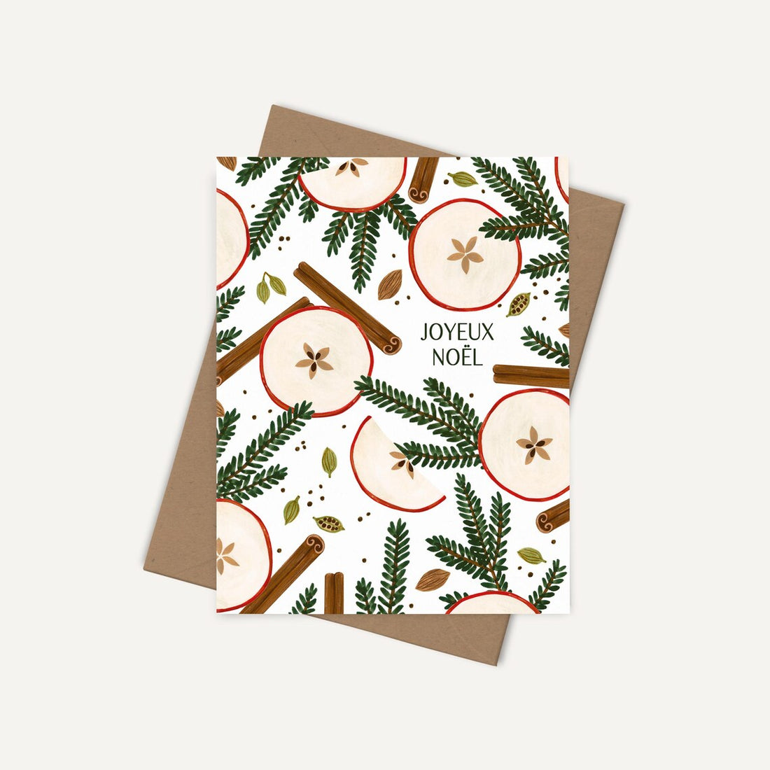 Carte de Noël - Pommes et cannelle