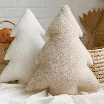 Coussin sapin en sherpa