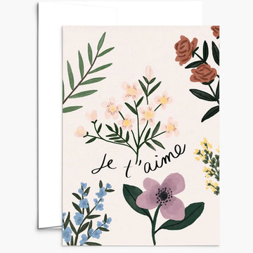 Carte de souhaits - Je t'aime jardins de fleurs