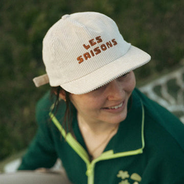 Casquette en corduroy beige