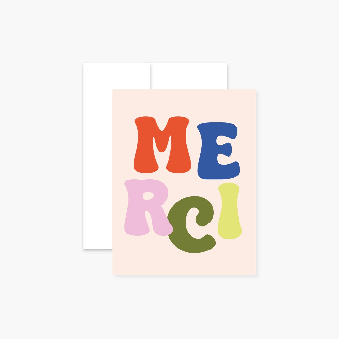 Carte de souhaits - Merci décomposé