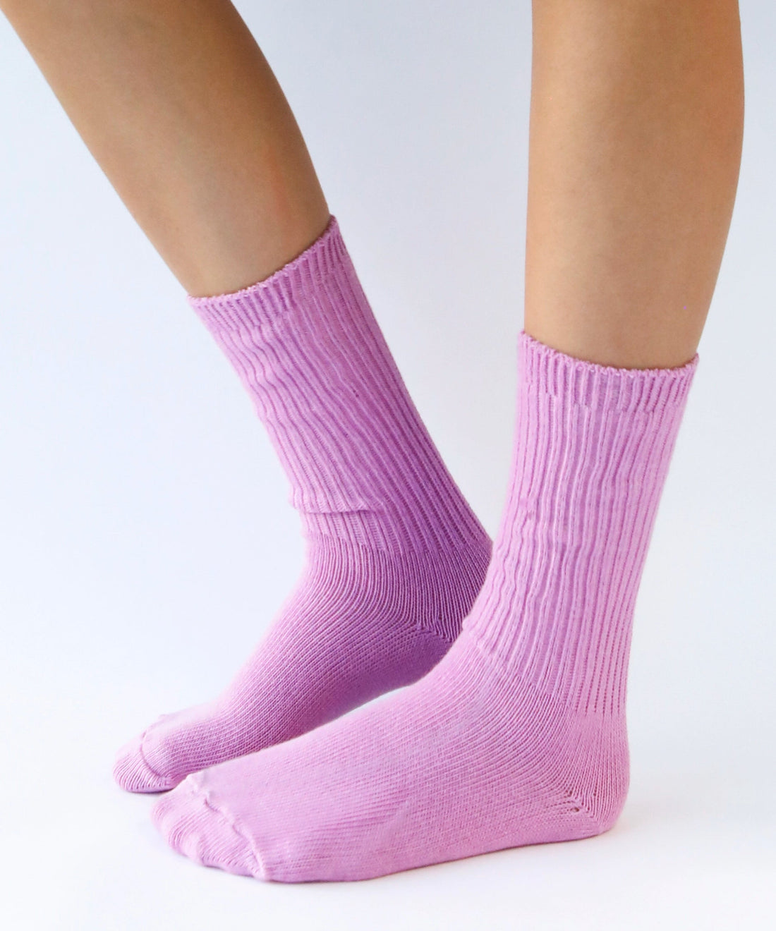 Chaussettes en coton teint - Orchidée