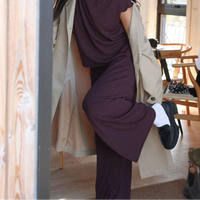 Pantalon ample texturé Flowy - Prune