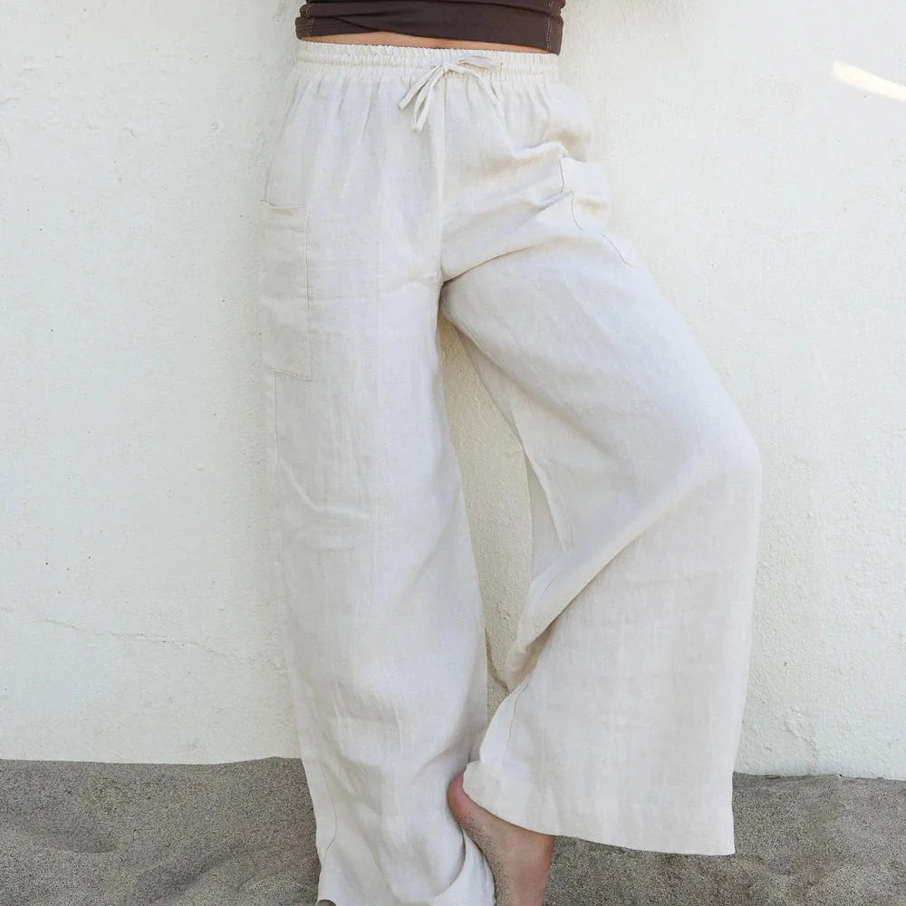 Pantalon en lin Malendure - Blé