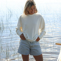 Crewneck tricot oversize Croisière - Écume