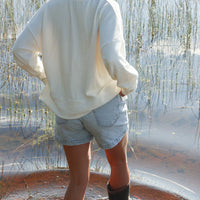 Crewneck tricot oversize Croisière - Écume