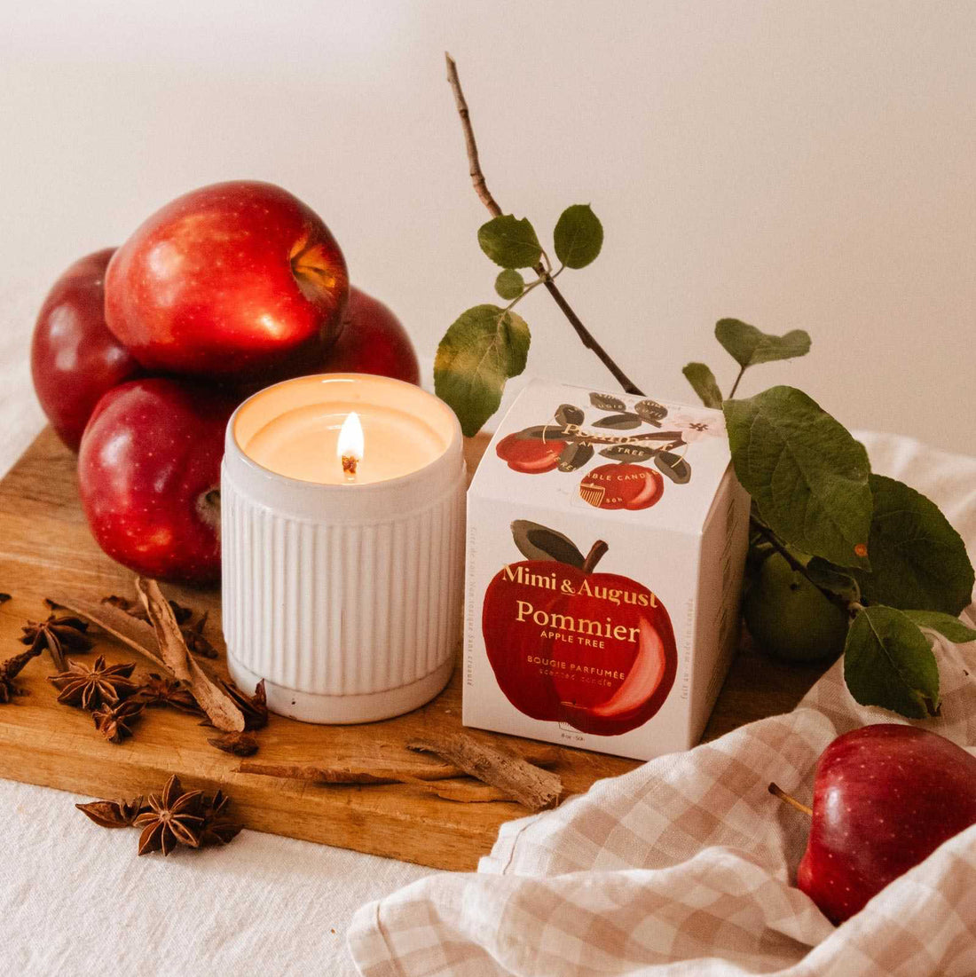 Bougie réutilisable - Pomme Cannelle
