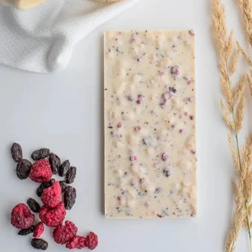 Tablette de chocolat - Camerises, framboises et riz soufflé