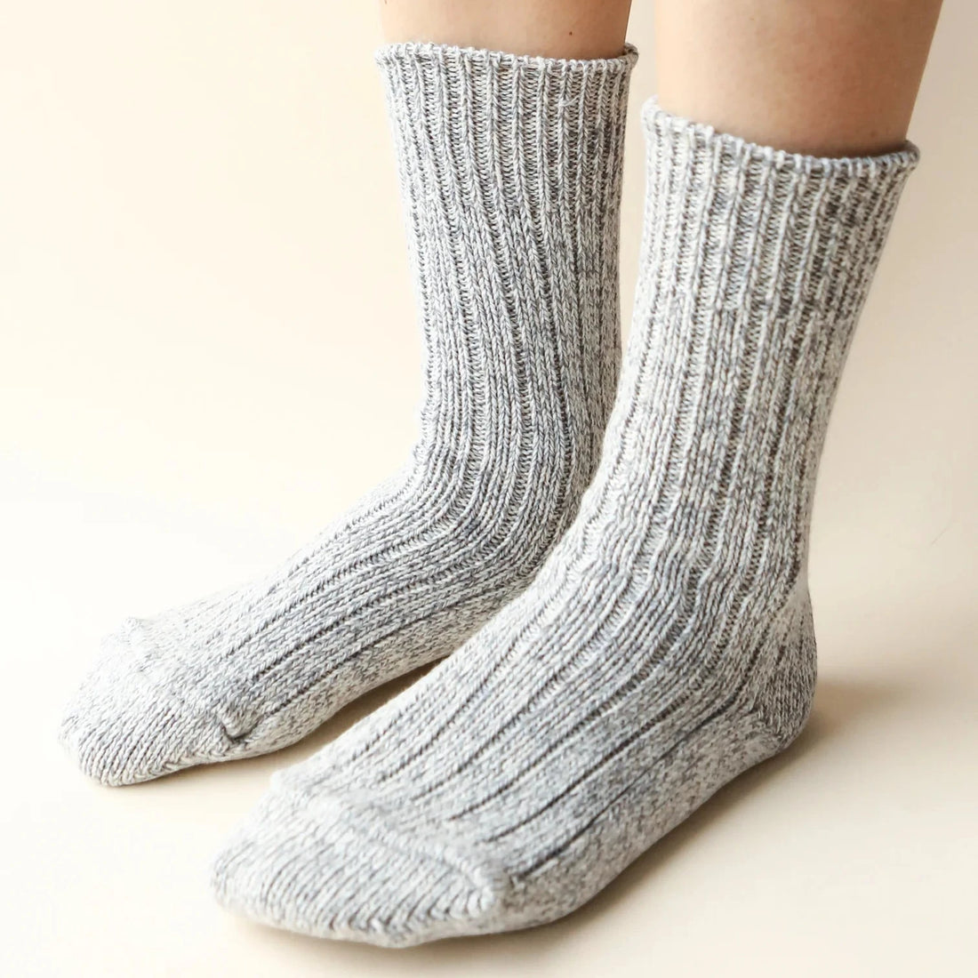 Chaussettes épaisses en coton - Mélange gris