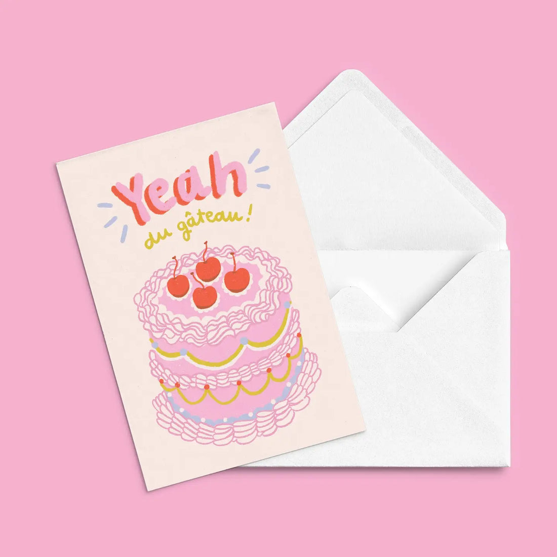Carte de souhait - Yeah du gâteau !